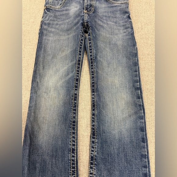 Wrangler 20X Jeans Boys Size 11 Reg Adjustable Waist Straight Leg Dk Denim 0078 - Picture 3 of 10